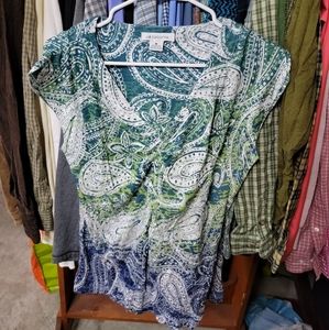 Bandana Patterned Liz Claiborne Top